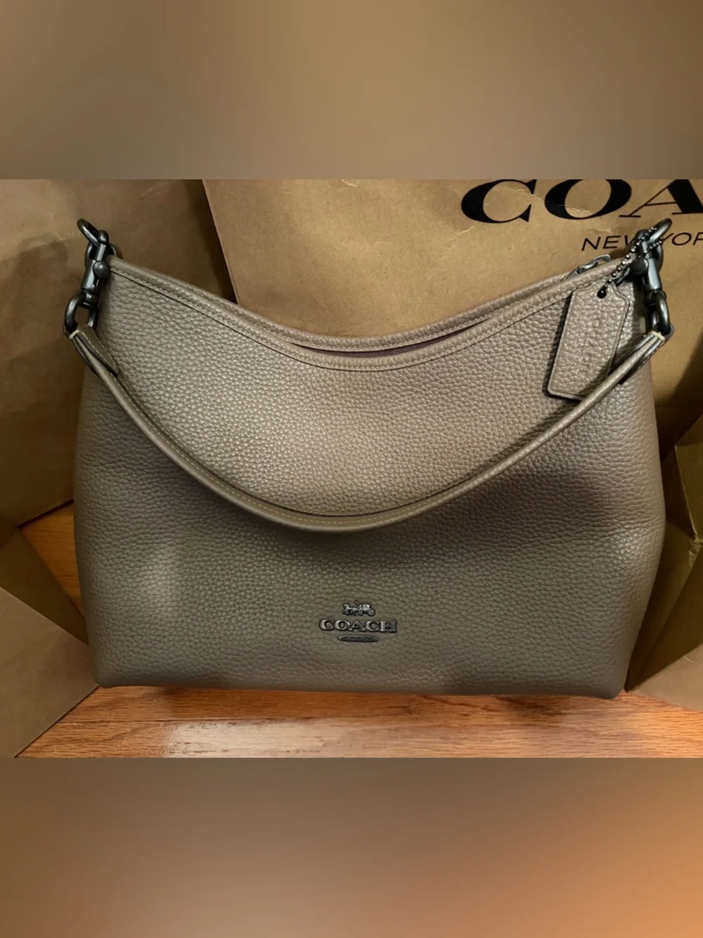 Coach Outlet Laurel Shoulder Bag - Stone/Gunmetal - Picture 4 of 6